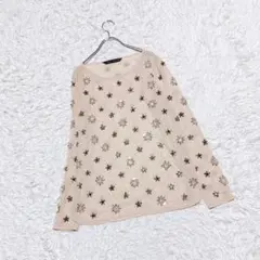 【ザラウーマン】シアーブラウス (L) ビジュー 花柄 スパンコール