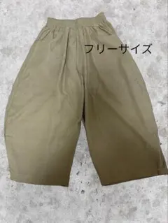秋冬　ブラウン ガウチョパンツ バルーン　コクーンシルエット　フリーサイズ