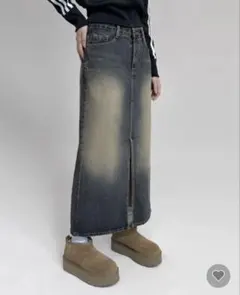 BLACKUP ブラックアップ　ロングデニムスカート　Sサイズ