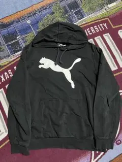 古着Puma ブラック パーカー フード付き