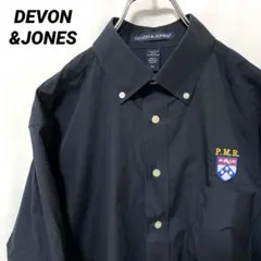 N-5705 DEVON&JONES アメリカ古着 ワークシャツ 長袖企業ロゴM