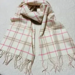 ピンクラテ　Pinklatte マフラー チェック柄　フリンジ付き