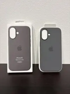 Apple 純正 シリコンケース iPhone16 ストーングレイ 箱付き