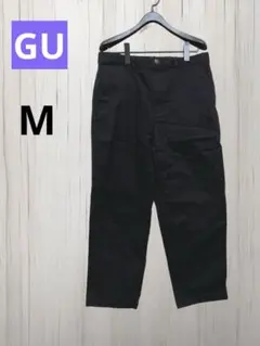 GU ドライワイドテーパードイージーアンクルパンツ　ブラック　M 綿99%