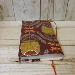 レトロフラワー アザミ 文庫本サイズ ブックカバー ハンドメイド