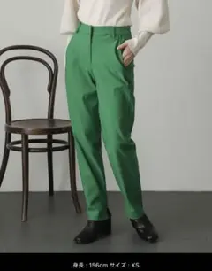 ストレッチスリムテーパードパンツ　グリーン　XS