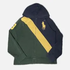 ポロバイラルフローレン　ビッグポニー　刺繍　ジップパーカー