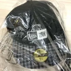ファミリア ニューエラコラボ ブラックチェックキャップ型ポシェット