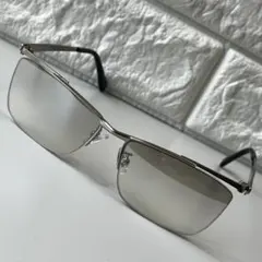 ハーフリム サングラス メンズ UVカット ナイロール型 オラオラ系 クリア③のサムネイル