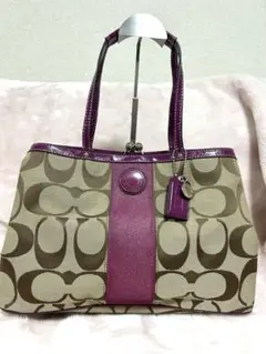 COACH シグネチャー がま口 ショルダーバッグ