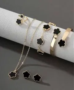 レディース 海外 ブレスレット ネックレス 指輪 ピアス ゴールド色 セット