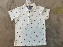 ボート刺繍 ホワイトポロシャツ