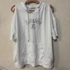 Lovetoxic ホワイトフードパーカー 130