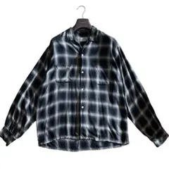 TOWNCRAFT 60's復刻 オンブレ 開襟 レーヨンシャツ ブラック M