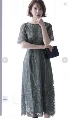 プールヴー　ワンピース　結婚式　2次会　食事会　美品　レース　2XL