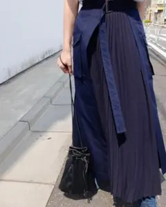 CLANE  ミリタリープリーツドッキングスカート スカート 難あり