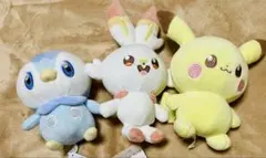 ポケピース ヒバニー ピカチュウ　ポッチャマ　ぬいぐるみ