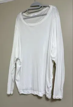 CINOH ホワイト 長袖Tシャツ　シアーシャツ