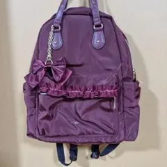 m petit リュック ボルドー リボン フリル