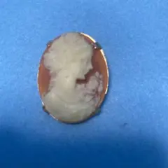 カメオ ブローチ ヴィンテージ アンティーク オレンジ系 NO.12