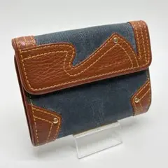セリーヌ　折り財布　トリンオフ　デニム　レザーのサムネイル