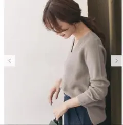 URBAN RESEARCH DOORSコットン畦Ｖネックプルオーバー