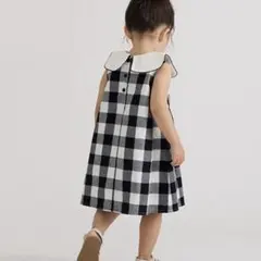 petit main チェック柄ノースリーブワンピース