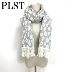 PLST プラステ マフラー ストール アクリル ヒョウ柄 グレー B2135のサムネイル