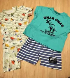 【セット売り】恐竜　パジャマ　半袖　90cm ベビー服