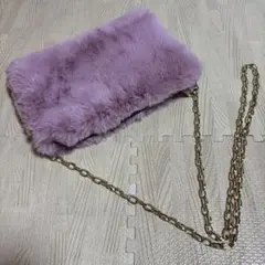 WEGO☆ ファー チェーン ショルダーバッグ　クラッチ　ピンク