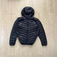 00s OLD UNIQLO ダウンジャケット パーカー ブラック y2k 光沢