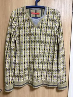 mint designs 幾何学模様 長袖カットソー　黄色　ロンT