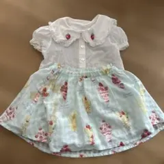 メゾピアノ　アイスクリーム柄シャツ・スカートセット 80-85cm
