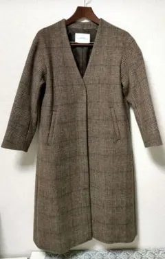 green label relaxing 34グレンチェックノーカラーコート