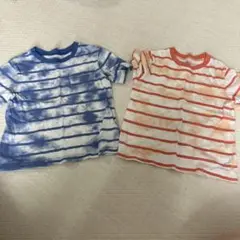青とオレンジのTシャツセット　105センチ