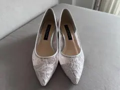 TALANTON by DIANA ラインストーン付きチュールレースパンプス