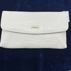 【新品タグ付/日本製】ramage クロコ型押し 2wayクラッチバッグホワイト