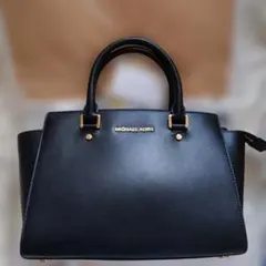 MICHAEL KORS レザードーム型サッチェル ハンドバッグ ショルダー 黒 
