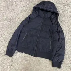 UNIQLO ユニクロ　シームレスダウンジャケット　フード脱着可　ネイビー
