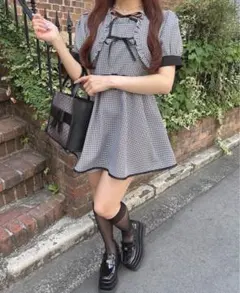 evelyn ダブルリボンロンパース