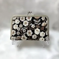 インド刺繍リボンのハンドメイド がま口 タイプのカードケース、名刺入れのサムネイル