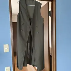 オリーブグリーン ダブルボタン ベスト 38サイズ