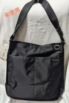 完全未使用✨アニエスベー ナイロン ショルダーバッグ 黒　A4可　レザー