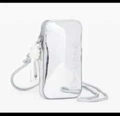 Desigual 美品☆HALF LOGO ショルダー　スマホバック シルバー