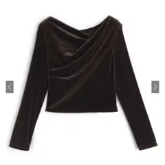 い*ー様 GRL ベロアドレープトップス dk1551 ブラウン