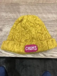 CHUMS ケーブル編み ニット帽 イエロー
