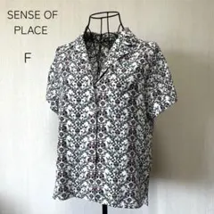 SENSE OF PLACE 花柄 半袖シャツ ブラウス　開襟シャツ　Fのサムネイル