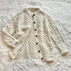 極美品☆ゲイルターラ フィッシャーマンニット カーディガン L アイルランド製