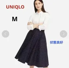 UNIQLOサーキュラースカート（ハイウエスト・ドット)Mブラック