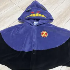 フリースポンチョ 紫色と黒色 95cmまで